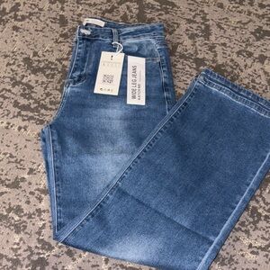 Katch Me Minimalist High Waisted Wide Leg Denim